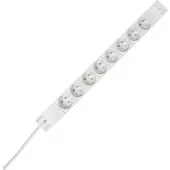 Kopp 931804014 PROFIversal 8-fach, Steckdosenleiste in Mittenschutzkontakt-Ausführung, 19”, 2m Zuleitung, Farbe: aluminium - 19 Stück
