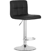 Kendra Home Drehbarer Barhocker Prot aus schwarzem Kunstleder und Chrom