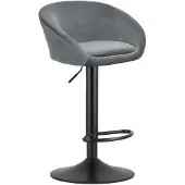 Kendra Home Barhocker East aus grauem Samt mit schwarzem Gestell