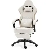 Dowinx Gaming-Stuhl Stoff, Gel- & Taschenfederkissen, Massage, verstellbare Fußstütze, ergonomisch Grüner
