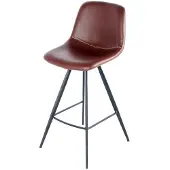 Kendra Home 2er-Set Barhocker Samantha aus dunkelbraunem Kunstleder
