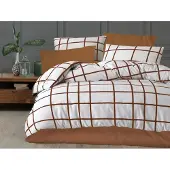 Brotex® Leinen französischer Krepp 240x220, 70x90 Káro braun