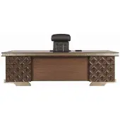 JVmoebel Klassischer Brauner Arbeitszimmertisch Cheftisch Holz Schreibtisch