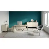 JVmoebel Büromöbel Komplettset Schreibtisch Sideboard Kommode Weiß Design