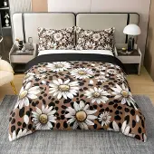 Merkloos Bettwäsche-Set – 100% Baumwolle – Retro-Blumenmuster – 135 x 200 cm