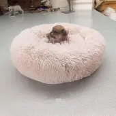 Sonstiges Hundebett Donut Cuddler Selbstwärmend Rund Atmungsaktiv Flauschig Beige 100cm
