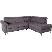 Sit&More Ecksofa SIT & MORE "Arngast L-Form", grau (dunkelgrau), B:245cm H:84cm T:194cm, Sofas, Ecksofa, inklusive Kopfteilverstellung und Federkern