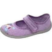 Fischer Markenschuh Schmaler Mädchen-Klett-Ballerina-Hausschuh mit Einhorn