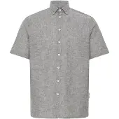 Casual Friday Kurzarmhemd "Kurzarmhemd CFAton", Herren, Gr. S, N-Gr, braun (demitasse melange), Obermaterial: 100% Leinen LI., Hemden Kurzarmhemd