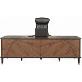 JVmoebel Moderne Braune Arbeitszimmer Möbel Designer Schreibtisch Sessel 2tlg