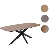 Mendler Esszimmertisch HWC-O56, Tisch Esstisch, MDF Metall 200x100cm Walnuss-Optik