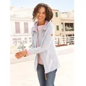 Witt Shirtjacke "Shirtjacke Sweatjacke mit Kapuze", Damen, Gr. 46, grau (steingrau, mauve), Sportlich, Shirts Shirtjacke