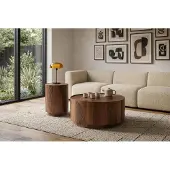 JVmoebel Couchtisch-Set Braune Farbe Moderner Stil Holzbeine Tischplatte Holz