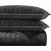 OEM Kingsize-Spreiset, superweich, 3-teilig, schwarz, 244x264 cm