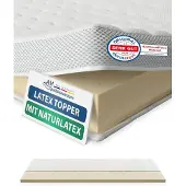 AM Qualitätsmatratzen | Premium Latex-Topper | 200x200 cm | 6 cm Höhe | Matratzentopper | 200/200 | Latex Topper