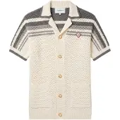 Casablanca Tennis Crochet Baumwoll Shirt Herren Weiß Grau