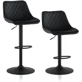 OEM 2er-Set Barhocker, Kunstleder, glänzend, drehbar, höhenverstellbar