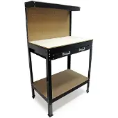 OEM Werkbank mit Lochwand, MDF-Platte, Stahlrahmen, 115x55x140 cm
