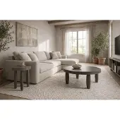 JVmoebel Couchtisch-Set Moderner Stil Grau Holzbeine Holzplatte Runder Tisch
