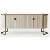 JVmoebel Beigefarbene Anrichte Kommode aus Holz Sideboards Wohnzimmermöbel