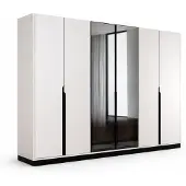 AEA Hochwertiger Weißer Kleiderschrank Spiegeltüren Edle Holzschränke