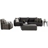 AEA Sofa Set 4+1 Sitzer Moderner Wohnzimmer Couchtisch mit Beistelltisch