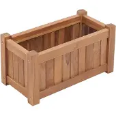Merkloos Erhöhter Blumenkasten aus massivem Teakholz, 50x25x25 cm