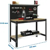 Simonwork (bancos De Trabajo) Werkbank SIMONWORK BT3 anthrazit 91,0 x 61,0 x 144,5 cm