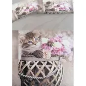 Merkloos Bettwäsche-Set aus 100% Baumwolle mit Hunde-Motiv für ein Doppelbett