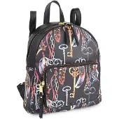 Merkloos Damen Rucksack aus Kunstleder mit Diebstahlschutzdesign, 3 Fächer, Reißverschluss, 24x26x9,5 cm