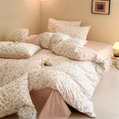 Merkloos Omgoods – Blumenmuster-Bettwäsche-Set aus Baumwolle für Mädchen