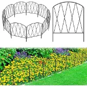 Merkloos Dekorative Gartenzaungitter aus Edelstahl, 10 Stück