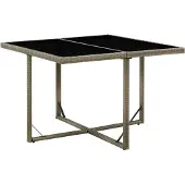 Merkloos Gartentisch aus Poly-Rattan mit Glasplatte