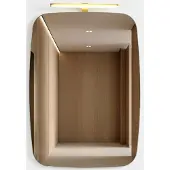JVmoebel Moderner Wandspiegel LED Lampe Silber Glas Großer Badspiegel