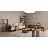 AEA 3 Sitzer Sofa TV Board Coffetisch 3x Couchtisch 2x Buecherregal modern