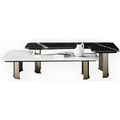 AEA Schwarz-Weißer Couchtisch Set Designer Wohnzimmer Tische Edle Möbel
