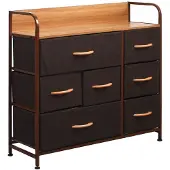OEM Kommode mit 7 Schubladen, Eisen, Braun, 78,5x80x29 cm