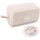 OEM Federmäppchen aus Kordstoff, 3 Fächer, Beige, formstabil