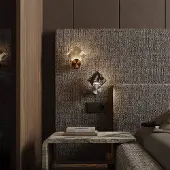 Maytoni LED-Wandleuchte Quadro, grau, Glas, 3000K, Höhe 18 cm