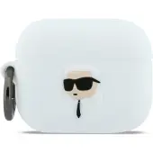 Karl Lagerfeld Silikonhülle Karl Head 3D für AirPods Pro 3, Weiß