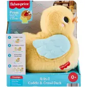 Fisher Price 4-in-1 Knuddel- und Krabbel-Ente, Musikalisches Plüschspielzeug zum Spielen in der Bauchlage und zum Krabbeln für Babys, 0 Jahr(e), Mit Ton, Batterien erforderlich, AA, Stoff, Mehrfarbig