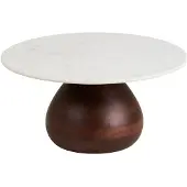 Ebuy24 Klara Couchtisch Ø70cm weiß, dunkelbraun.