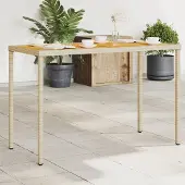 Merkloos Polyrotan-Gartentisch mit Glasplatte, 115 cm