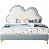 JVmoebel Blaues Kinderbett Wolke Jugendbett Hochwertige Kindermöbel