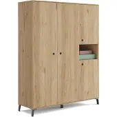 OEM Kleiderschrank, 4 Türen, 1 Fach, 4 Regale, Eiche gold, 200x150x55 cm