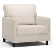 OEM Relaxsessel mit Armlehnen, Leinen, Weiß, belastbar bis 150 kg