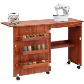OEM Klappbarer Nähmaschinentisch aus Holz, 117x40x78 cm, Kirschholz