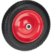 Dripio Kruiwagenwiel 3.00-8, Gummireifen, Stahlfelge, schwarz/rot