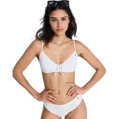 Roxy Bandeau-Bikini-Top "Island Bralette", Damen, Gr. S, weiß (coconut milk), Obermaterial: 87% Nylon, 13% Elasthan., Bikini-Oberteile Bandeau-Bikini-Top