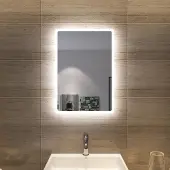 OEM LED-Badspiegel 60x40 cm, kaltweiß, IP44, Wandschalter